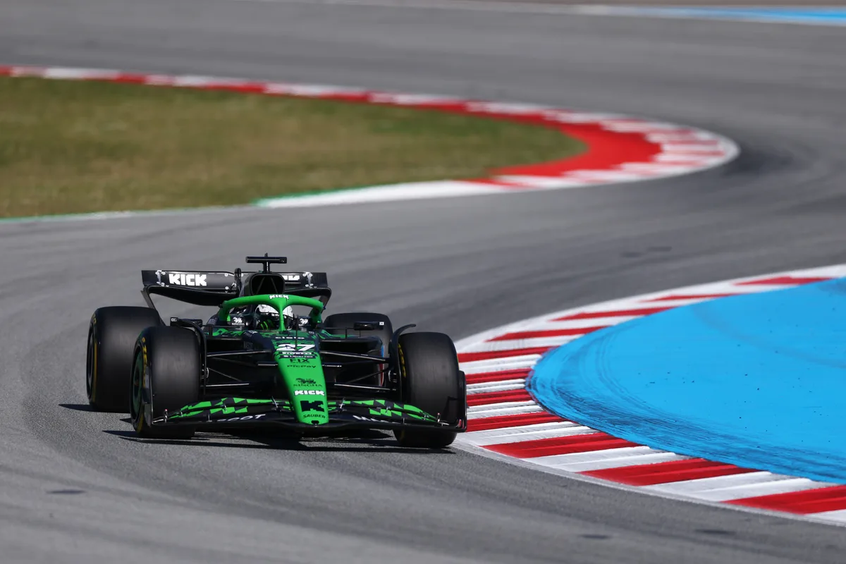 Nico Hulkenberg of Germany driving the (27) Kick Sauber C45 Ferrari on track during practice ahead of the F1 Grand Prix of Spain at Circuit de Barcelona-Catalunya on May 30, 2025 in Barcelona, Spain. 